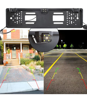 Portatarga Per Auto Con Telecamera Sensori Di Retromarcia Posteriore Retrovisore         