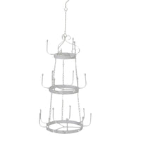 Portatazze ferro bianco 3 piani da appendere cm ø30h74,5