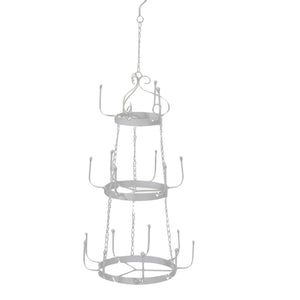 Portatazze ferro bianco 3 piani da appendere cm ø30h74,5