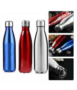 Portatile Borraccia Bottiglia D'acqua Acciaio Inox Termica Caldo Freddo 500 Ml         