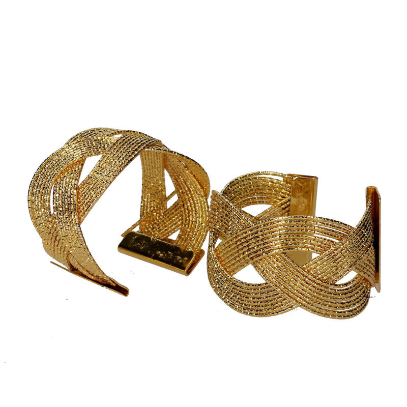 Portatovaglioli metallo confezione 6pz oro cm 15x11,5h5