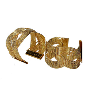 Portatovaglioli metallo confezione 6pz oro cm 15x11,5h5