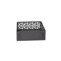 Portatovaglioli metallo frecce grigio quadrato cm 16,5x16,5x6