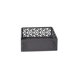 Portatovaglioli metallo frecce grigio quadrato cm 16,5x16,5x6