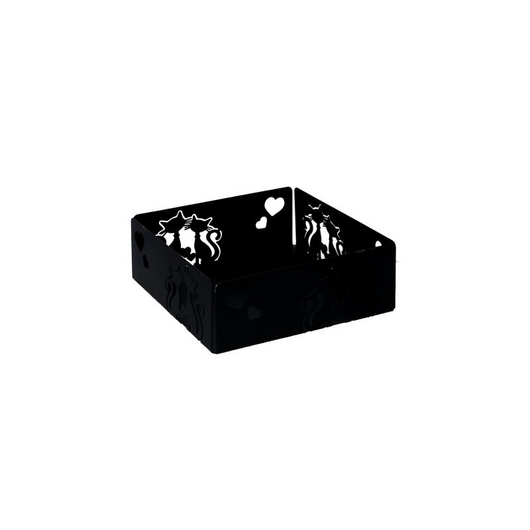 Portatovaglioli metallo gatti nero quadrato cm 16,5x16,5h6