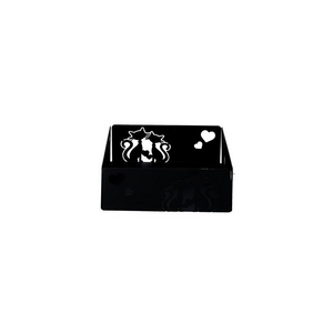 Portatovaglioli metallo gatti nero quadrato cm 16,5x16,5h6