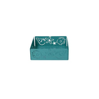 Portatovaglioli metallo mare verde acqua quadrato cm 16,5x16,5x5,5