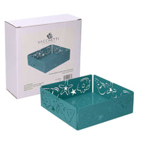 Portatovaglioli metallo mare verde acqua quadrato cm 16,5x16,5x5,5