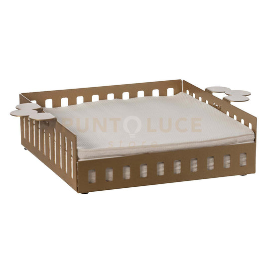 portatovaglioli old grande Oro laccato in Ferro 29x21x6Hcm