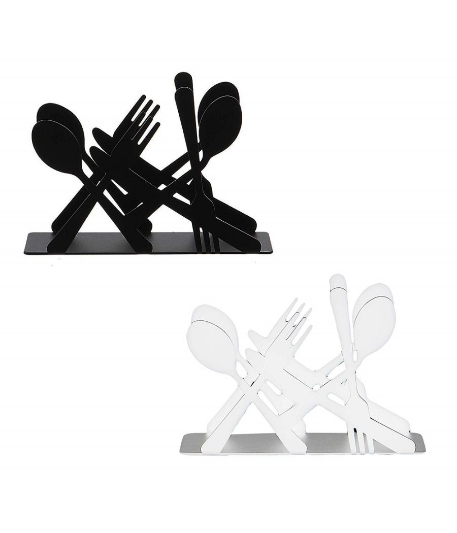 Portatovaglioli Salviette Metallo Verniciato Posate Forchette Fazzoletti 13.5x9x4cm         