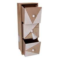 Portatutto legno 3 cassetti marrone rettangolare cm 11,5x11,5h34