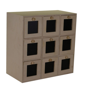 Portatutto legno naturale 9 cassetti cm 35x18h35