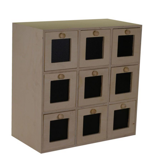 Portatutto legno naturale 9 cassetti cm 35x18h35