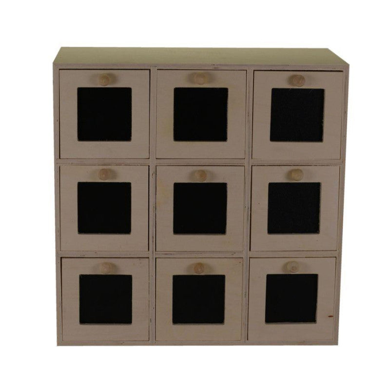 Portatutto legno naturale 9 cassetti cm 35x18h35