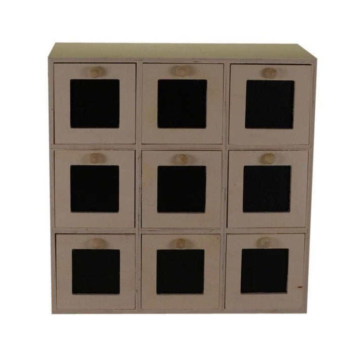 Portatutto legno naturale 9 cassetti cm 35x18h35