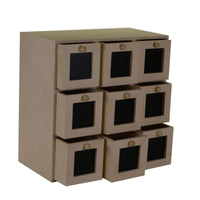 Portatutto legno naturale 9 cassetti cm 35x18h35