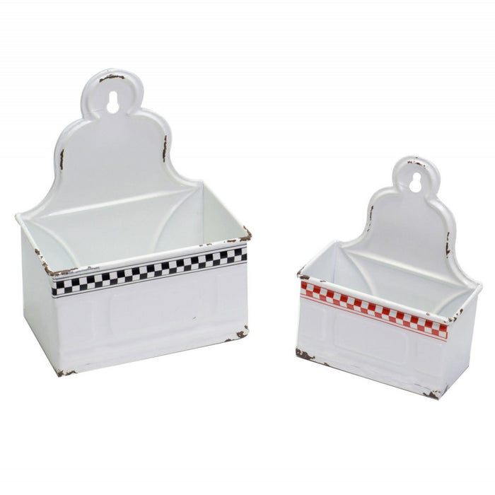 Portatutto metallo 1-2 bianco rosso nero cm19x12h24