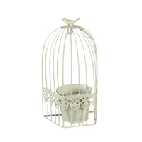 Portavaso a forma di gabbia crema