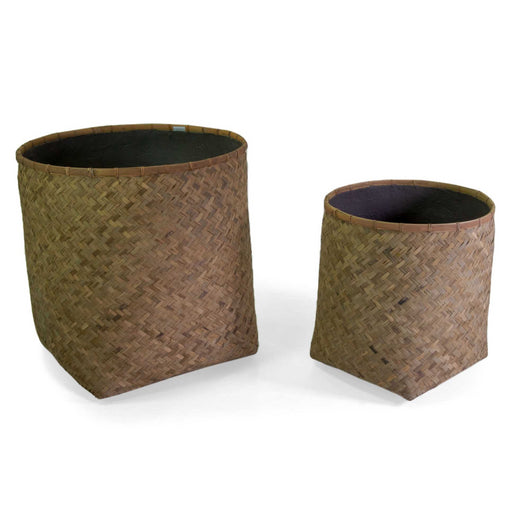 Portavaso cemento bambù 1-2 naturale tondo cm ø75h80