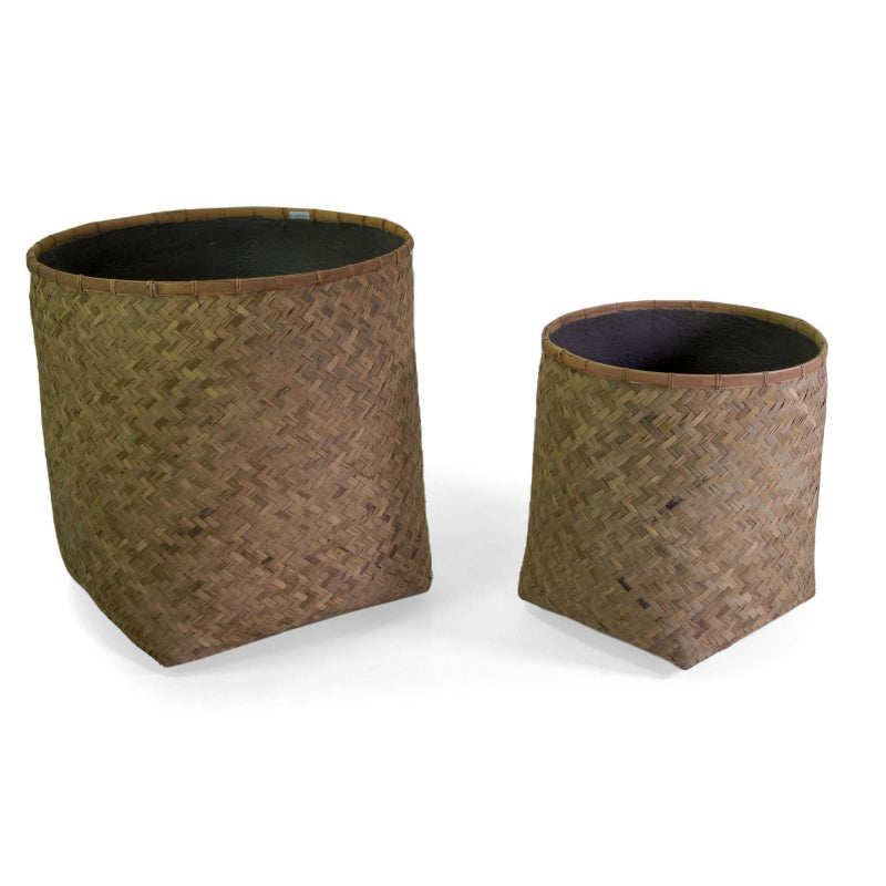 Portavaso cemento bambù 1-2 naturale tondo cm ø75h80