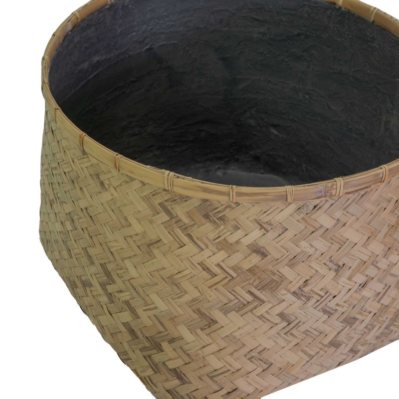 Portavaso cemento bambù 1-4 naturale tondo cm ø63h47