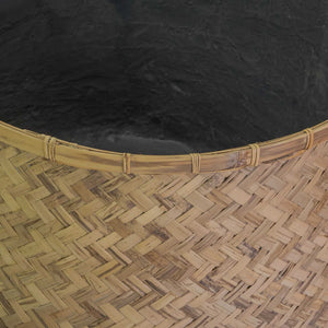 Portavaso cemento bambù 1-4 naturale tondo cm ø63h47