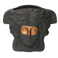 Portavaso ceramica busto grigio cm 27x13,5h23