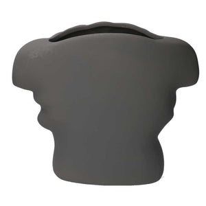 Portavaso ceramica busto grigio cm 27x13,5h23