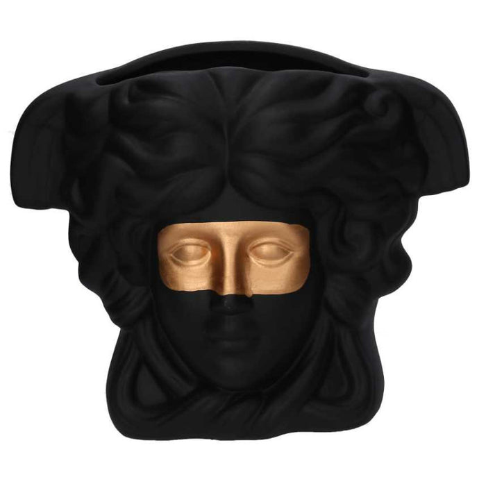 Portavaso ceramica busto nero cm 27x13,5h23