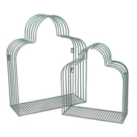 Portavaso metallo 1-2 verde acqua cm 38x15h48