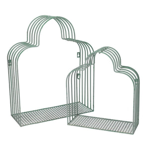 Portavaso metallo 1-2 verde acqua cm 38x15h48