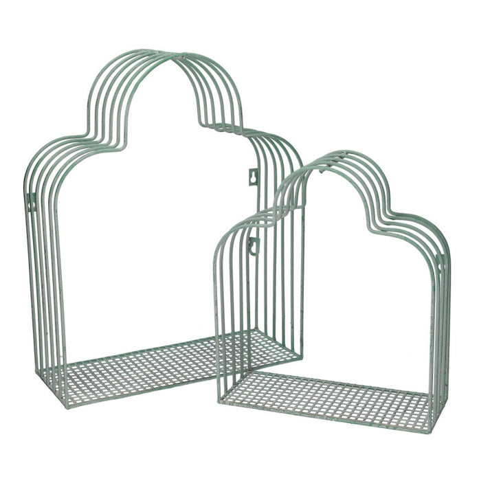 Portavaso metallo 1-2 verde acqua cm 38x15h48