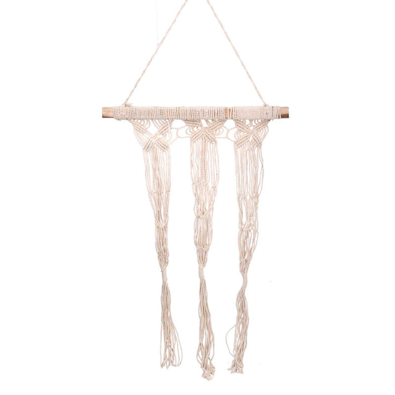 Portavaso pensile tessuto 3p bianco conbarra senza vaso cm 50x80/100