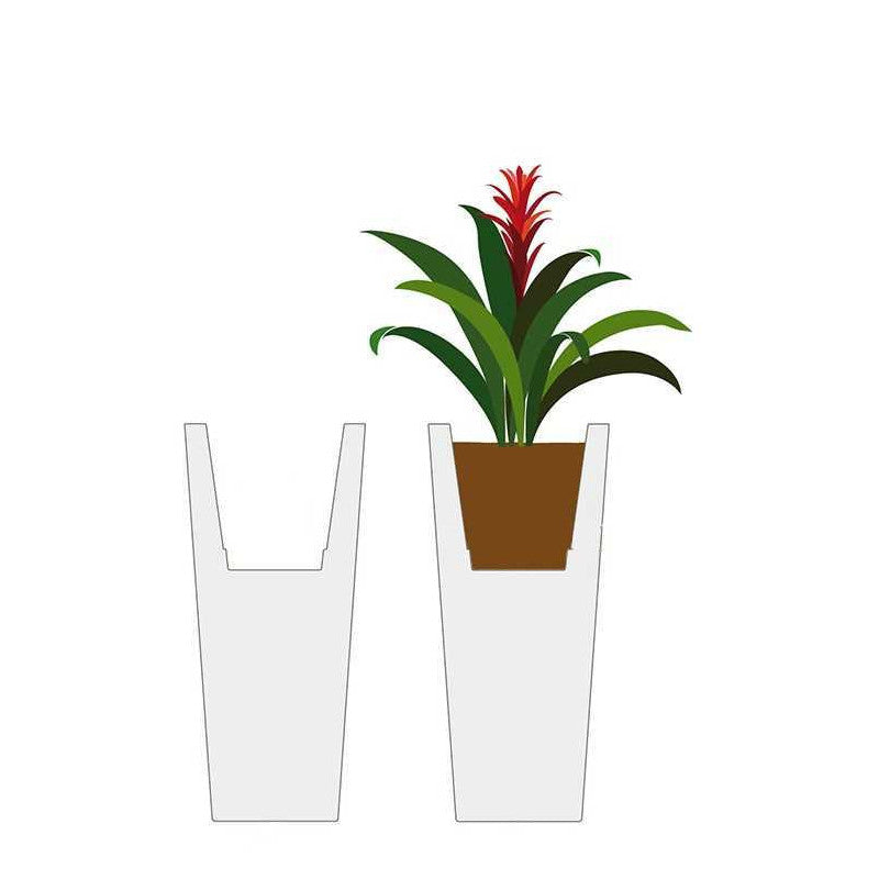 Portavaso resina argento cm ø32h93