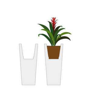 Portavaso resina bianco opaco cm58x58h67