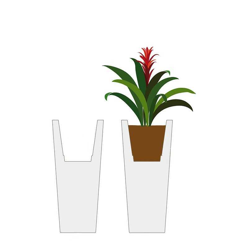 Portavaso resina bianco opaco cm58x58h67