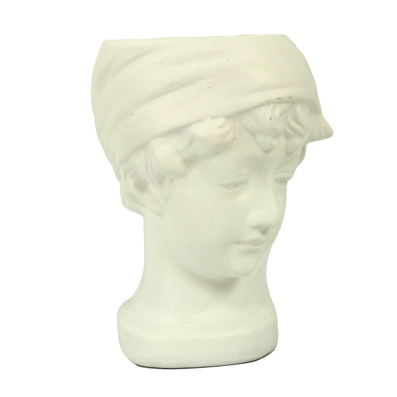 Portavaso resina busto bianco cm 17x12h22