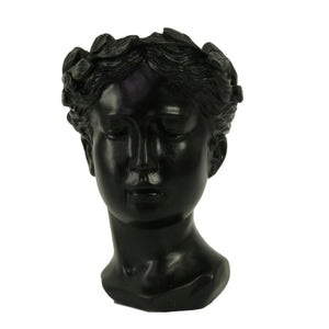 Portavaso resina busto nero cm 14x16h21