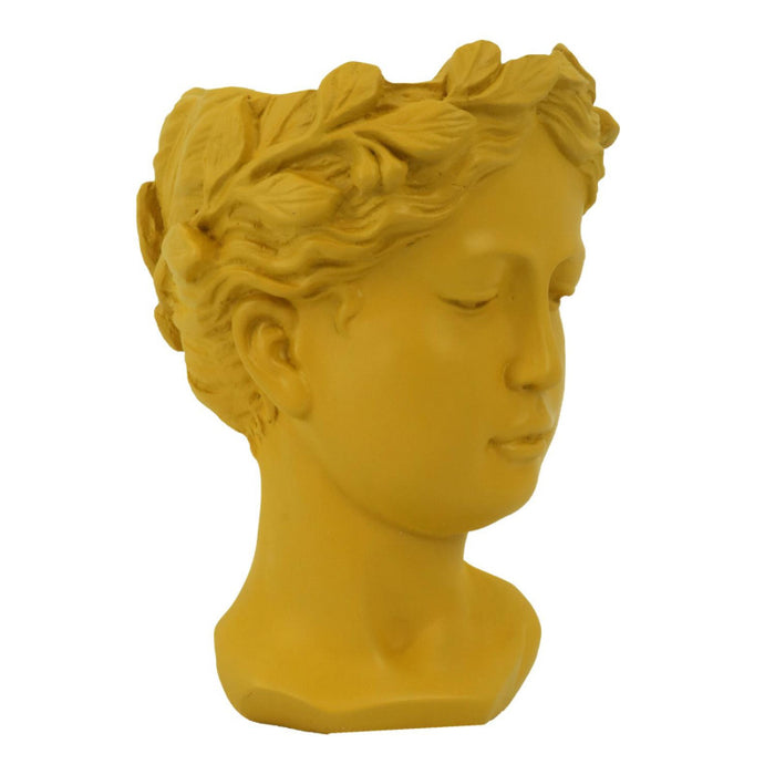 Portavaso resina busto oro cm 14x16h21