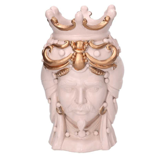 Portavaso resina busto re oro cm 14x14,5h26