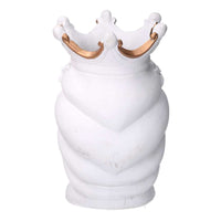 Portavaso resina busto regina bianco cm 14x14,5h26