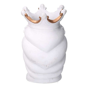 Portavaso resina busto regina bianco cm 14x14,5h26