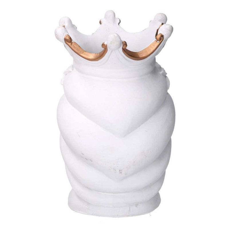 Portavaso resina busto regina bianco cm 14x14,5h26