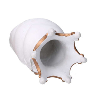 Portavaso resina busto regina bianco cm 14x14,5h26