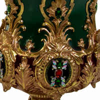 Portavaso resina oro e verde cm 61,7x53,8h69,7