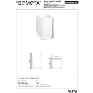 VISTA Portaspazzolino da Banco in Resina Bianca 11 x7,2 x7,2 cm