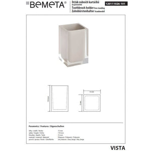 VISTA Portaspazzolino da Banco in Resina Beige 11 x7,2 x7,2 cm
