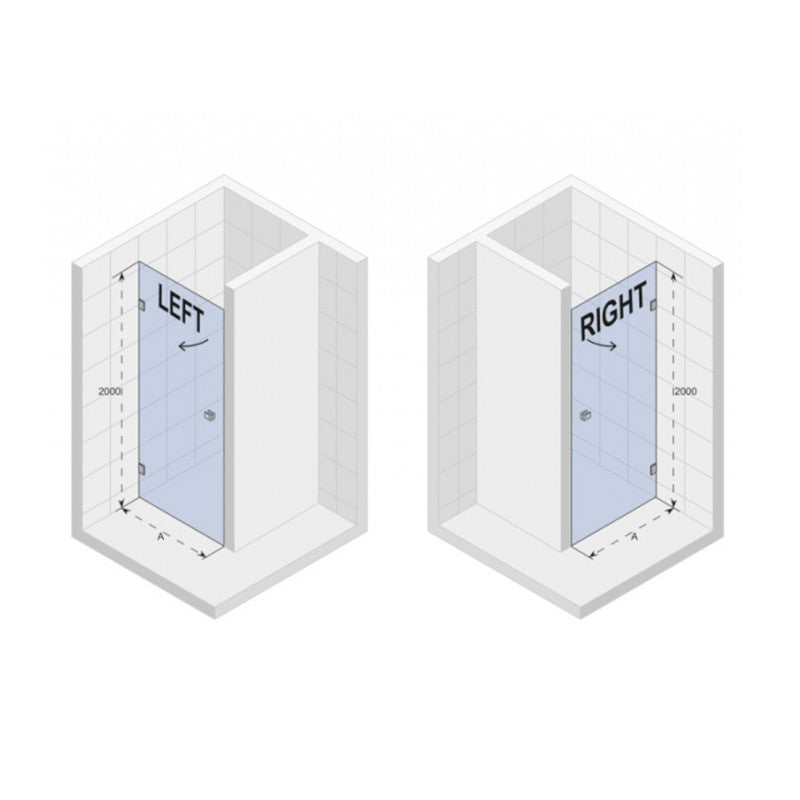 Porta doccia a battente dritta con cerniere cromate SCANDIC NXT 101 RIHO 70x200 cm