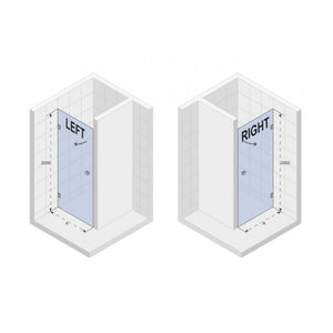 Porta doccia a battente sinistra con cerniere cromate SCANDIC NXT 101 RIHO 80x200 cm