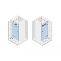 Porta doccia a battente dritta con cerniere cromate SCANDIC NXT 104 RIHO 100x200 cm